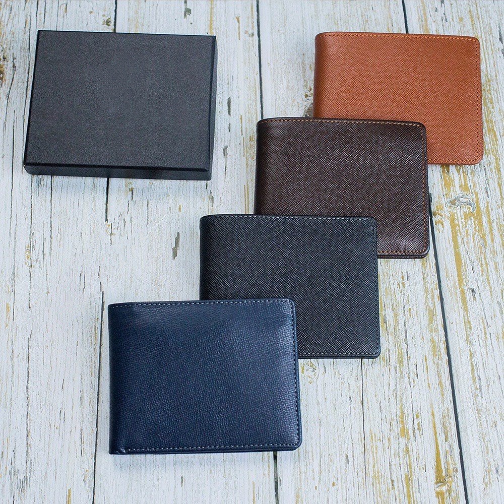 Ví nam da saffiano da thật siêu bền , kiểu dáng thời trang, ngăn để thẻ rộng rãi , full box
