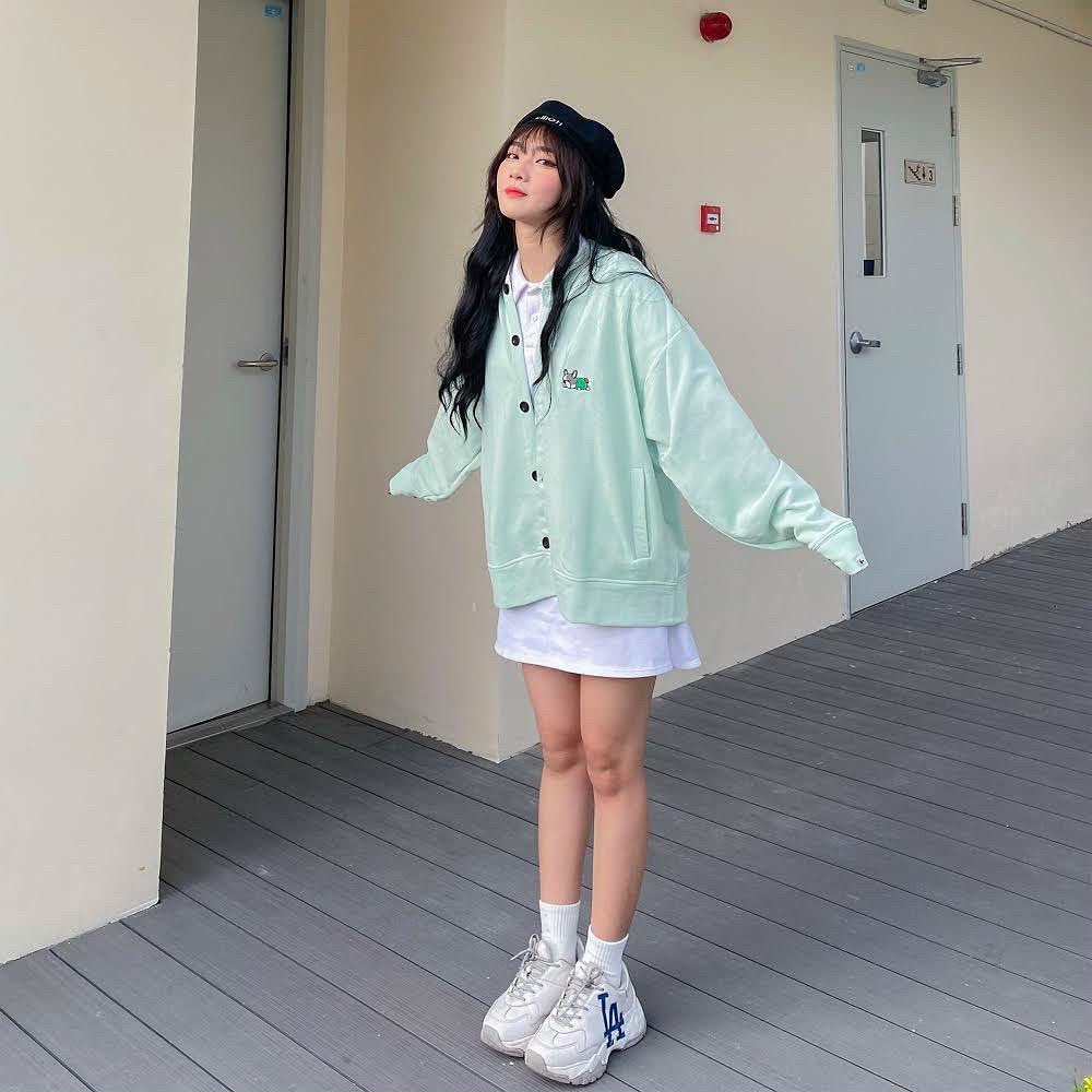 Áo Khoác  Hoodie nam nữ Chống Bụi Thêu Hình  Nỉ Form Rộng Có Nút Cài Unisex Ulzzang