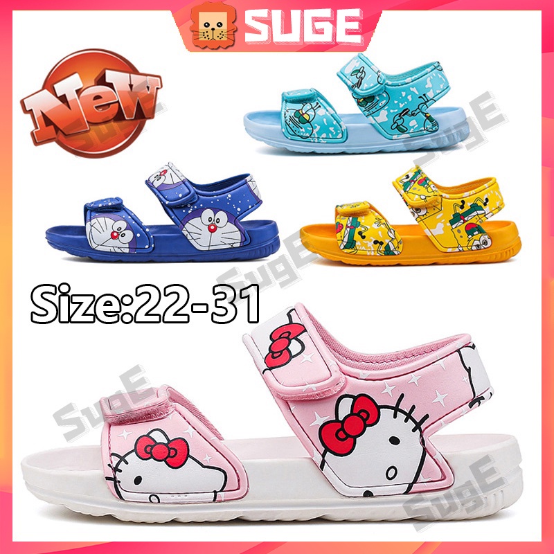 【Suge】Dép trẻ em siêu nhẹ Hello Kitty EVA hoạt hình dễ thương dép đi biển Size22-31