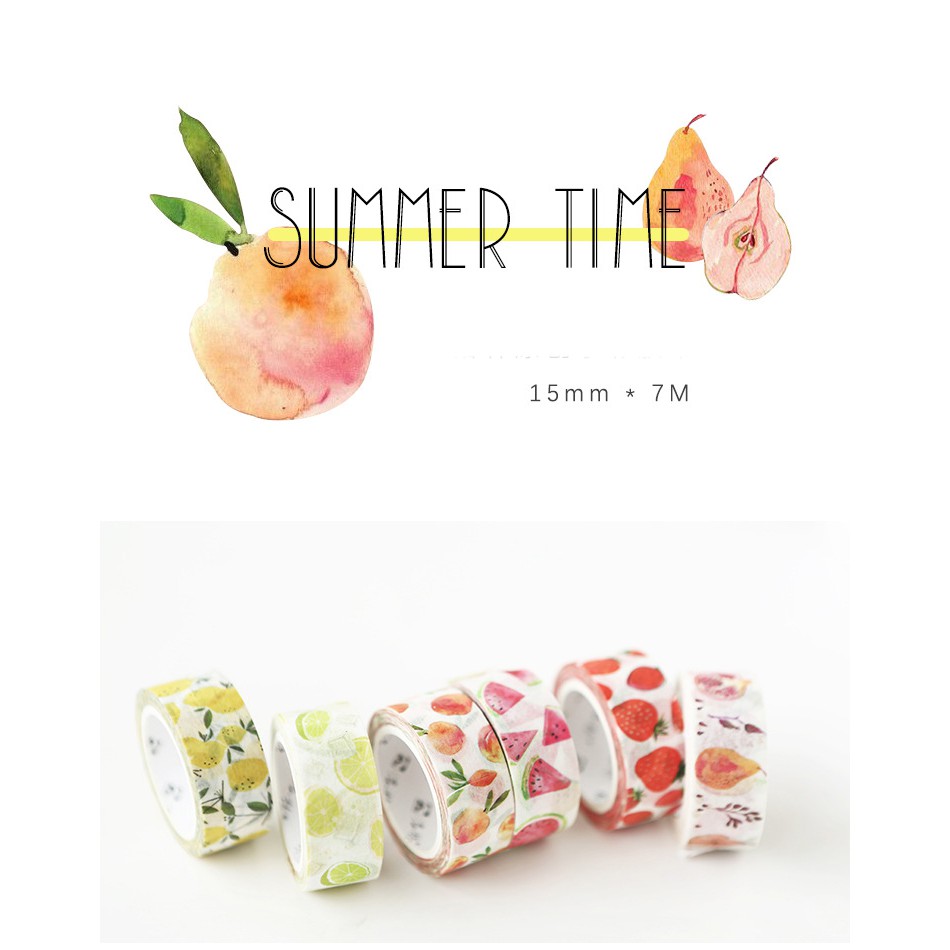 BĂNG DÍNH WASHI TAPE SUMMER TIME ( 15MM X 7M )