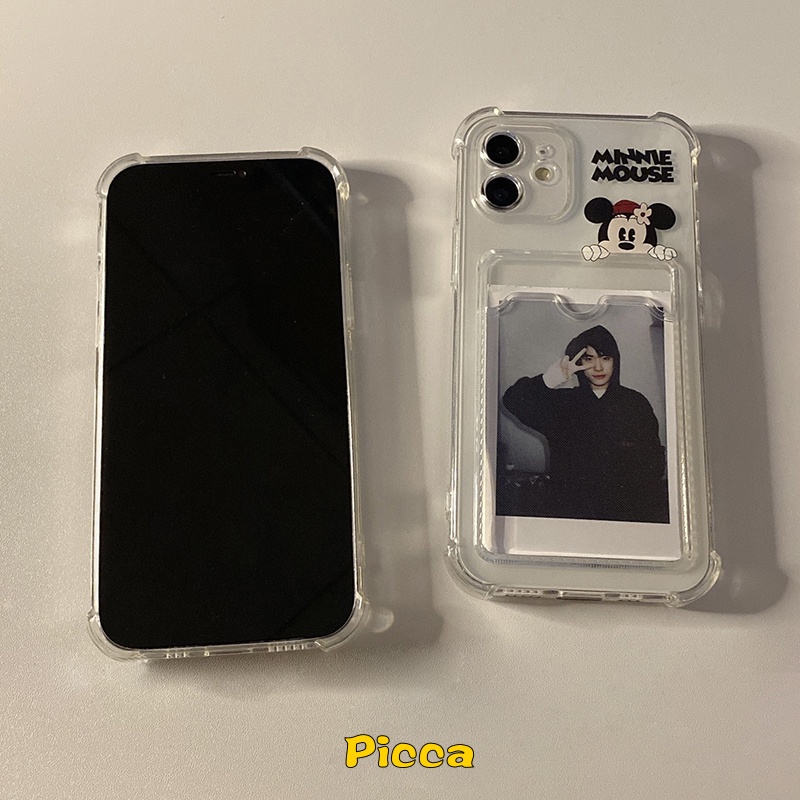 Ốp Điện Thoại Tpu Mềm Trong Suốt Có Ngăn Đựng Thẻ Cho IPhone 7plus XR 11 12 13 Pro MAX 8plus X 7 8 6 6s Plus XS MAX SE 2020