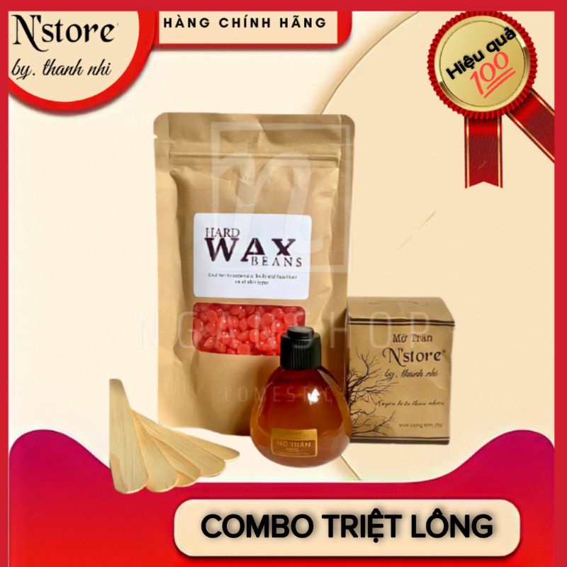 [Tặng kèm que gỗ] Combo sáp wax nóng Hard Wax Bean 100gr, triệt lông lông vĩnh viễn | BigBuy360 - bigbuy360.vn