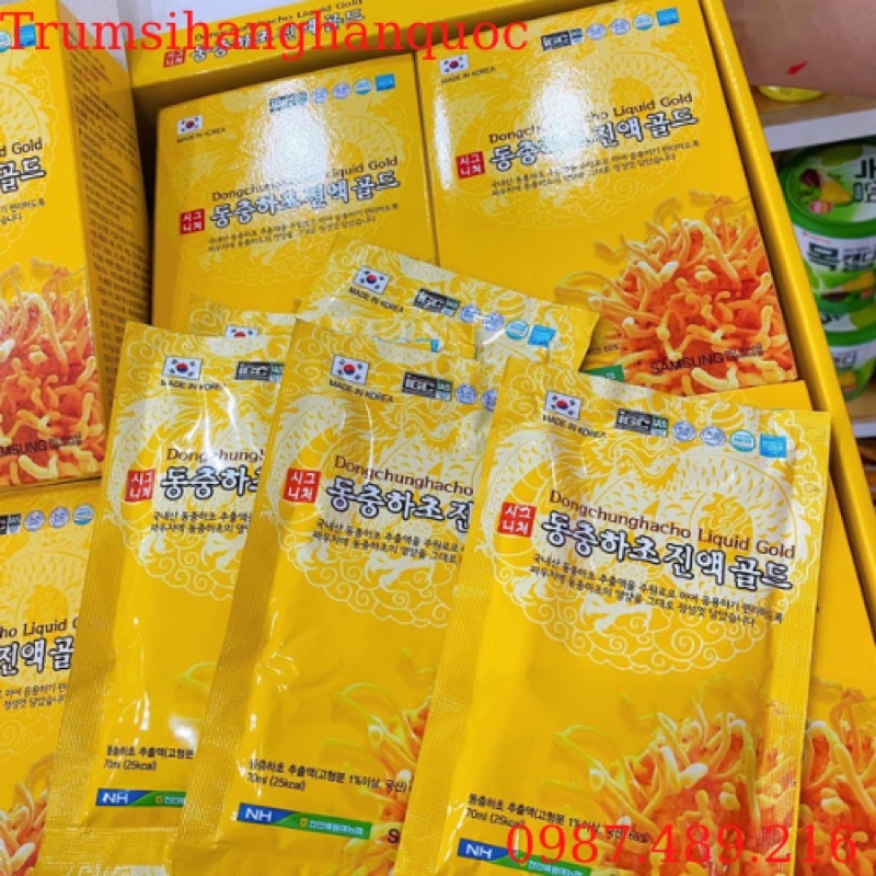 GIÁ SỐC:  Nước Đông Trùng Hạ Thảo Cao Cấp Hàn Quốc, Hộp Vàng 30 Gói x 70ml