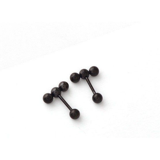 Triple Ball Stud Earrings khuyên tai titan bi tròn không gỉ không đen không dị ứng nam nữ unisex