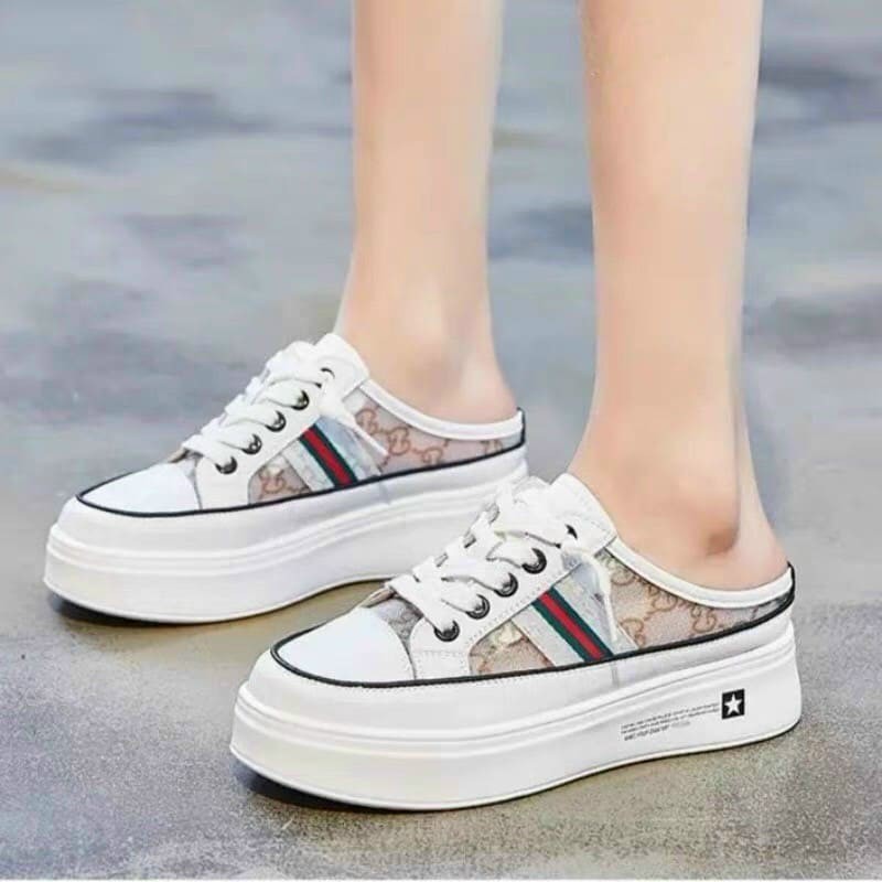 [QC CAO CẤP] SỤC THỂ THAO NÂNG CHIỀU CAO 5CM PHỐI LƯỚI SANG CHẢNH CHẤT DA SI ĐÚC MỀM CAO CẤP - SNEAKER NỮ NHẬP KHẨU ĐẸP