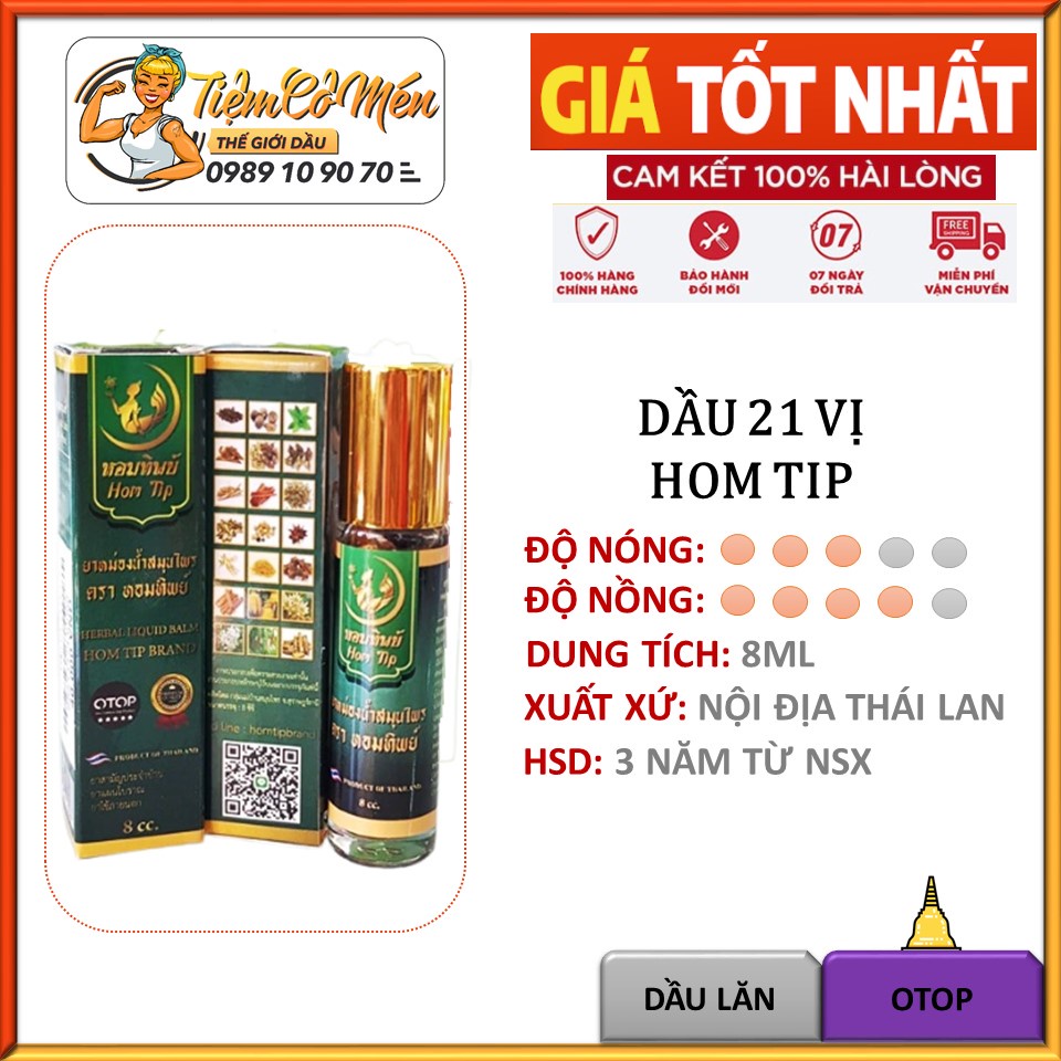 [MẪU MỚI] DẦU LĂN 21 VỊ THẢO DƯỢC THIÊN NHIÊN OTOP - 8ML