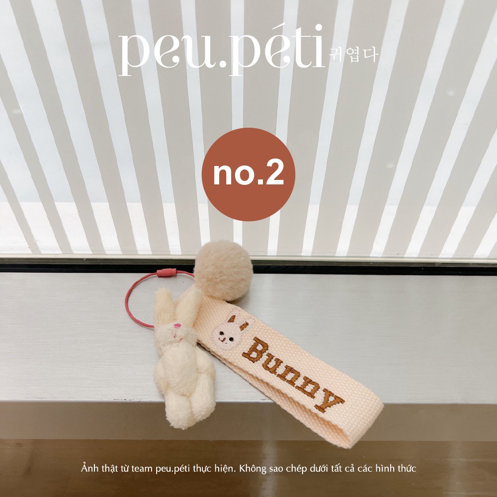 Name tag kèm gấu/thỏ bông THÊU TÊN BÉ THEO YÊU CẦU style Hàn Quốc- peu.péti
