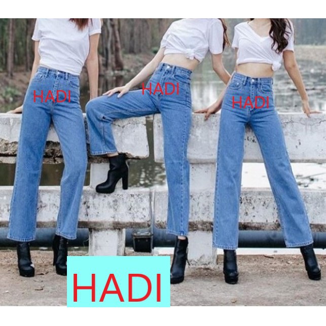 QUẦN JEAN ỐNG RỘNG NỮ CAO CẤP HADI LƯNG SIÊU CAO LAI CUỐN MÀU XANH NHẠT CỰC THƠI TRANG PHONG CÁCH VÀ THỜI THƯỢNG
