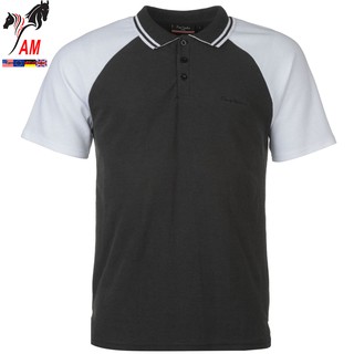 [100% cotton] Áo Thun PIERRE Cardin Raglan Polo Mens Cao Cấp (Back/White - Size EU - UK )