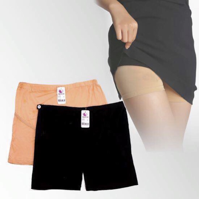 Quần đùi bầu mặc váy, chất cotton co giãn, thiết kế cạp cao, cạp chéo cho mẹ bầu