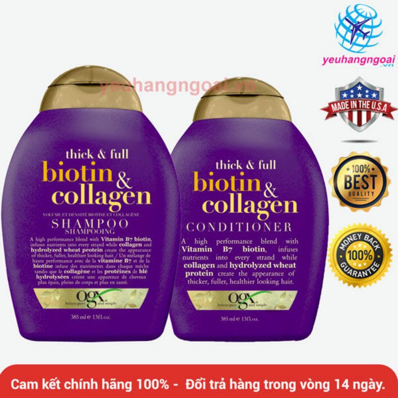 Bộ dầu gội xả Biotin Collagen Thick Full giảm rụng tóc và giúp mọc tóc | BigBuy360 - bigbuy360.vn