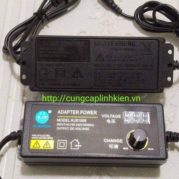 Bộ nguồn điều chỉnh áp có hiển thị từ 3V đến 24V dòng 2.5A công xuất lên tới 60W