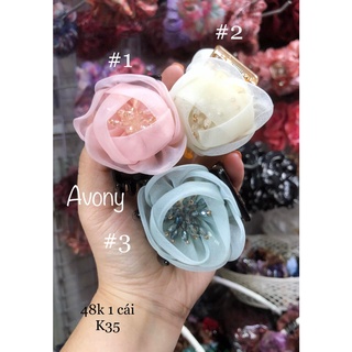Kẹp tóc - Cào tóc 5 răng đính hoa vải voal