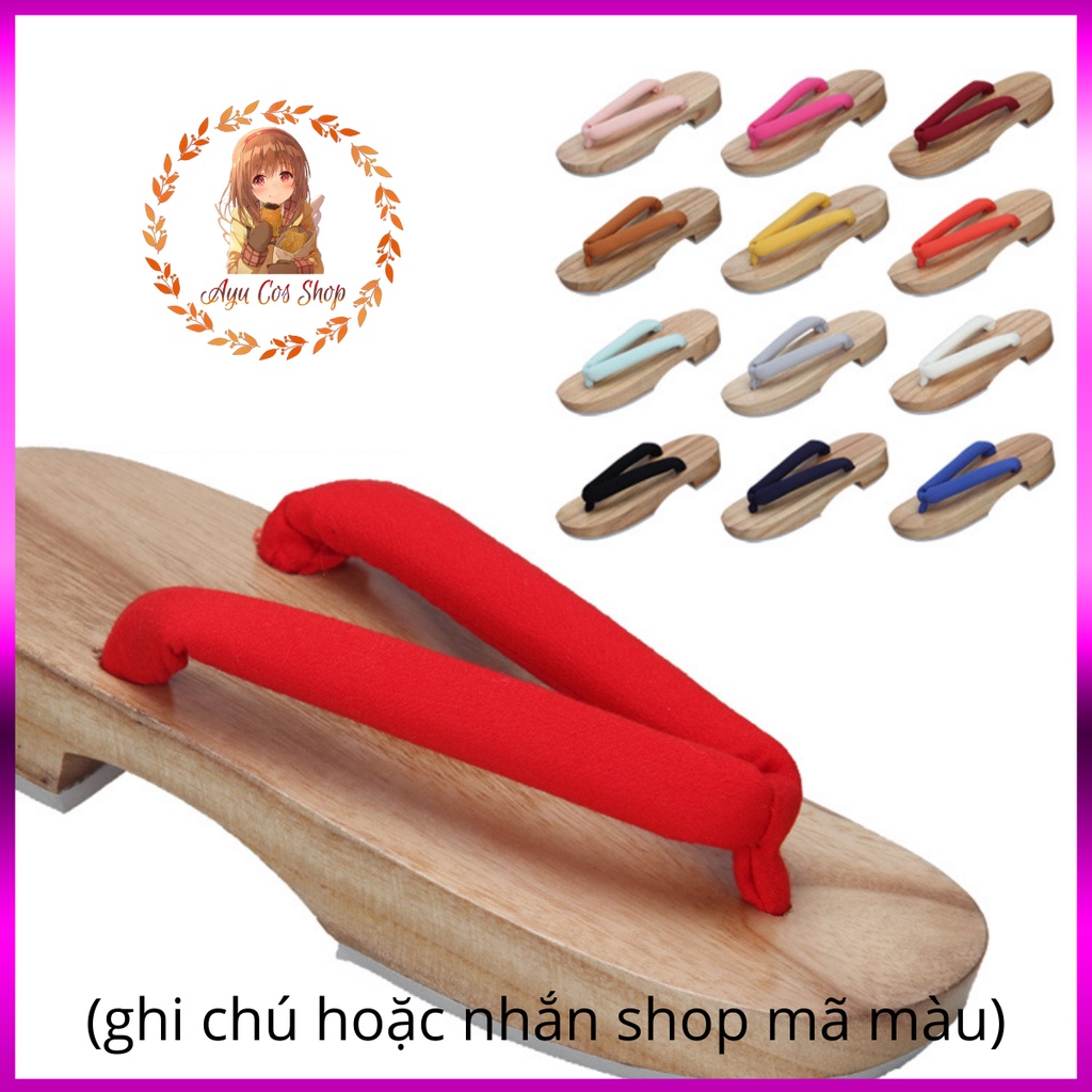 [Hàng Order] guốc gỗ geta nhật cosplay đế trắng vàng màu tự nhiên