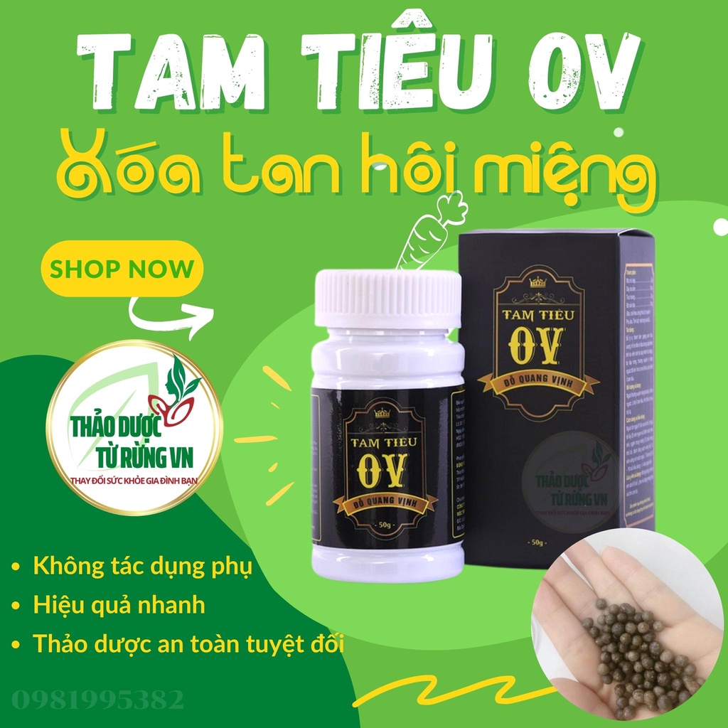 Viên Uống Thơm Miệng TAM TIÊU OV ĐỖ QUANG VỊNH Hàng Chuẩn 50g Hết Hôi Miệng An Toàn, Hiệu Quả Không Cần Xịt Thơm Miệng