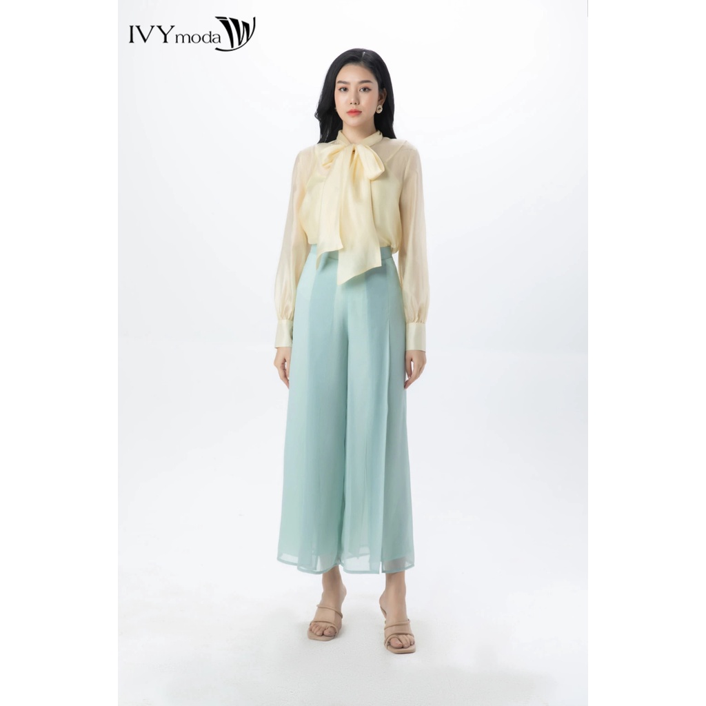 Quần lụa nữ xẻ tà IVY moda MS 22B9325