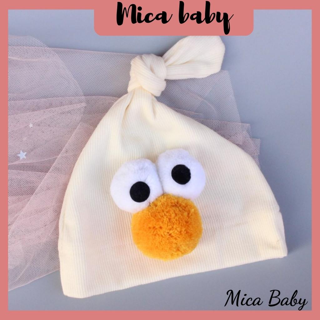 Mũ cotton trùm đầu họa tiết mắt chim đáng yêu cho bé từ 0-12 tháng Mica baby