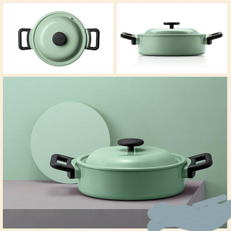 Nồi Decor 24cm thành thấp Lock&Lock màu xanh