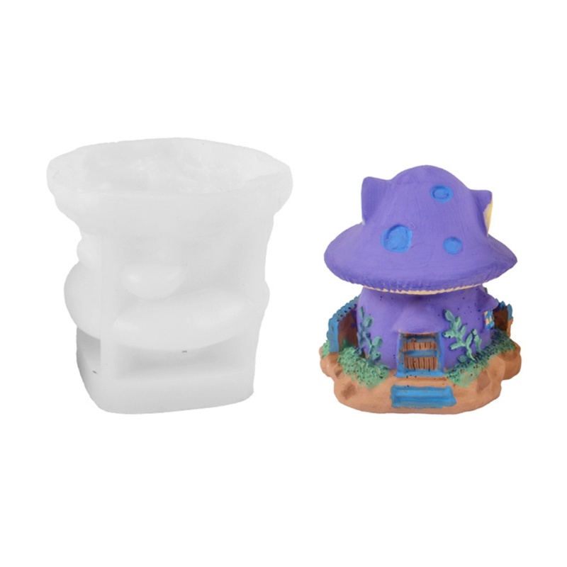 Khuôn Làm Nến / Xà Phòng Hình Ngôi Nhà Nấm 3D Bằng Nhựa Resin