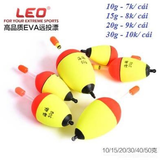 Phao Leo Fishing 10-30g giá 7-10k, bao rẻ