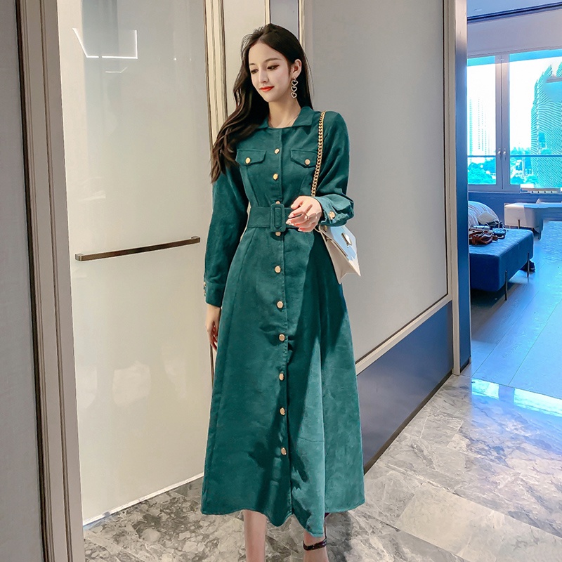 Đầm Nhung Ôm Eo Dáng Dài Phong Cách Pháp Thời Trang Xuân Thu K4444 2022
