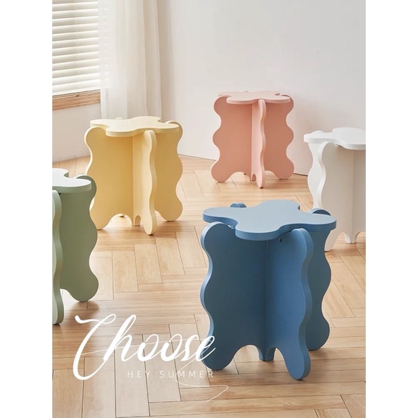 Bàn cafe mini curvy pastel table side phong cách Hàn Quốc