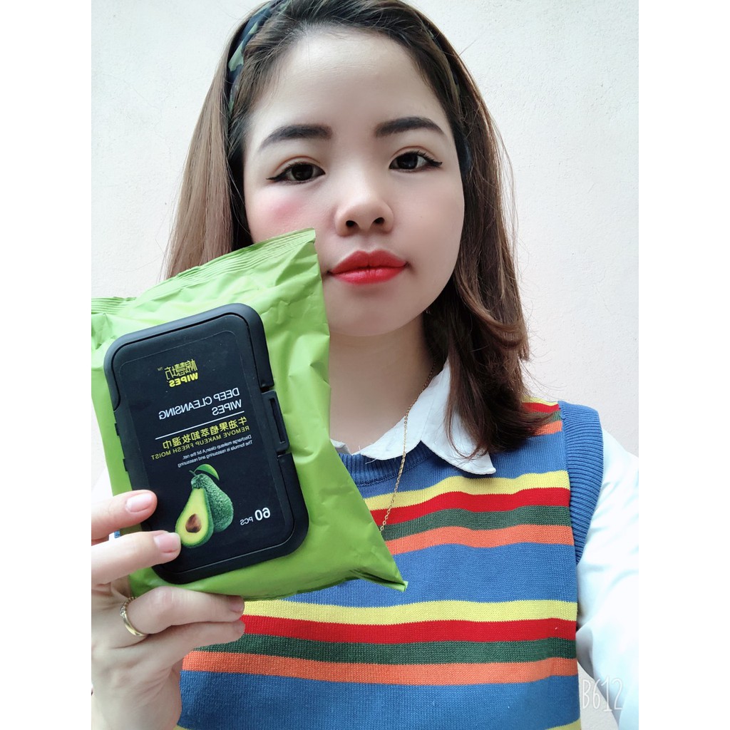 Túi 60 tờ khăn ướt tẩy trang bơ E408 | BigBuy360 - bigbuy360.vn