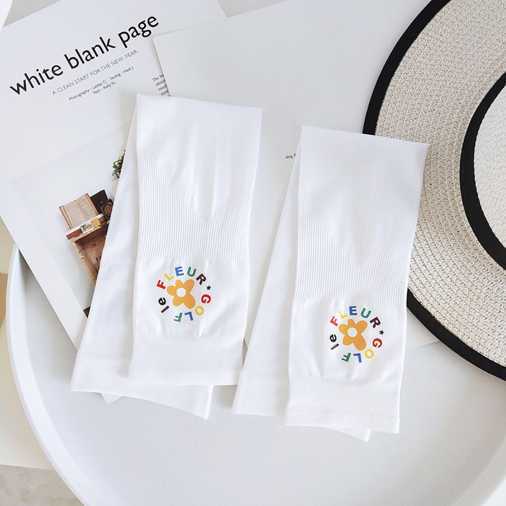Găng cánh tay bằng lụa lạnh họa tiết quả bơ hoạt hình dễ thương bảo vệ chống nắng cho nữ