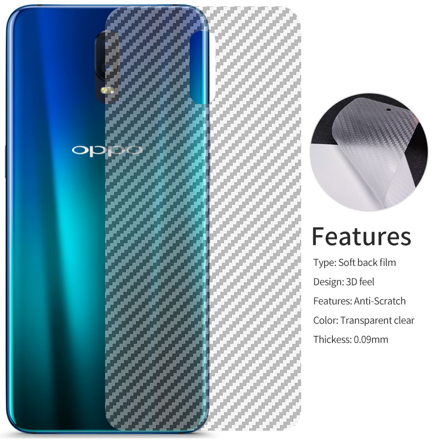 3Pieces/lot OPPO F7 F9 F11 Pro A12 A31 A91 A92 A92S Reno 2 3 A3S A5S A5 A9 2020 A1K Carbon Fiber Back Screen Protector Film