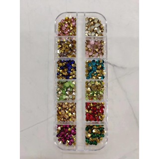 Set đá chân nhọn 12 màu trang trí móng