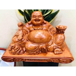 Tượng di lặc để bàn gỗ hương 30cm
