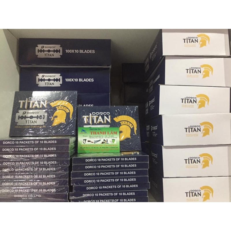 Dao lam Dorco Titan mẫu mới 2023 .Hàng công ty. Hộp 100 lưỡi lam.