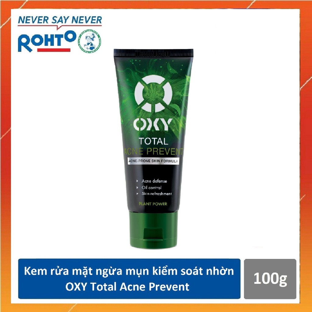 Kem Rửa Mặt Ngừa Mụn, Kiểm Soát Nhờn Chuyên Biệt Cho Nam - Oxy Total Acne Prevent 100g