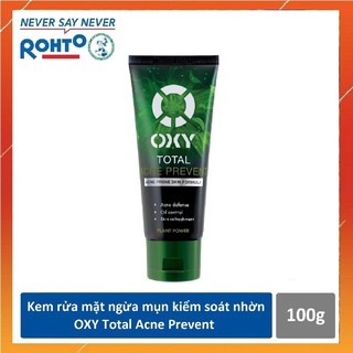 Kem Rửa Mặt Ngừa Mụn, Kiểm Soát Nhờn Chuyên Biệt Cho Nam - Oxy Total Acne Prevent 100g