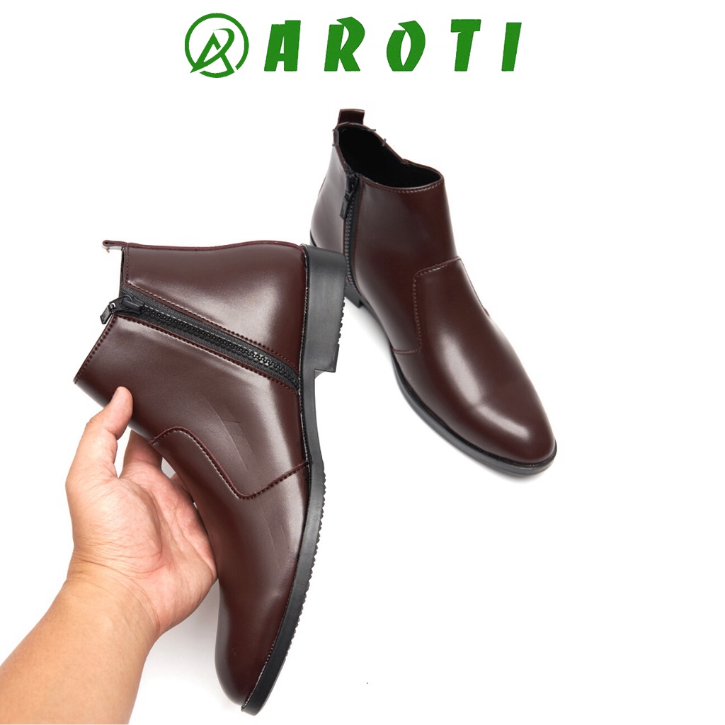 Giày chelsea boots nam, cổ khóa, đế khâu chắc chắn-cb521 NÂU NHÁM-tongkhosi159