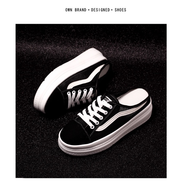 Giầy sục cao 6cm dáng thể thao buộc dây cá tính