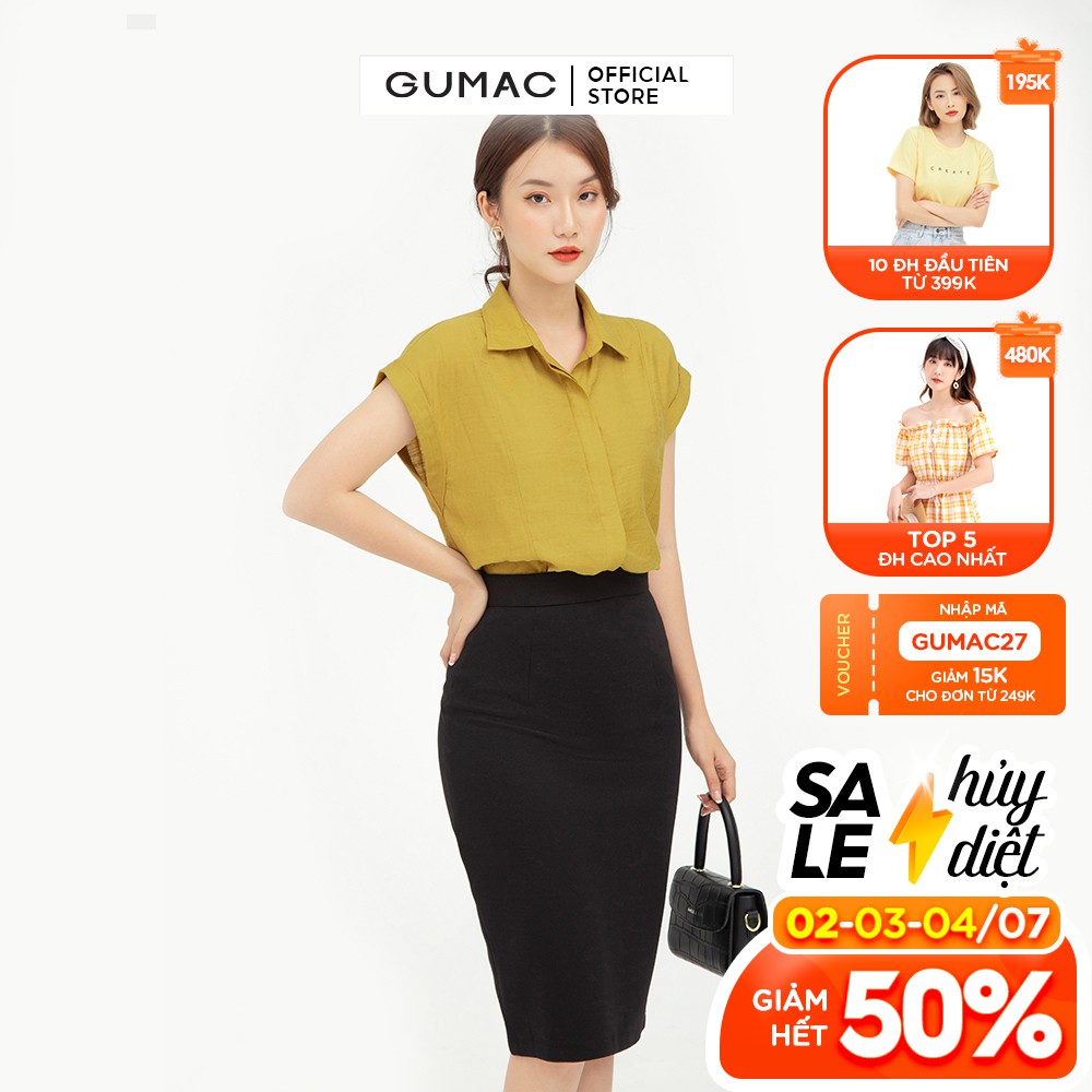 [Mã MABR07062 giảm 8% tối đa 50K đơn từ 249K] Áo kiểu nữ sách nách GUMAC from rộng công sở AB578