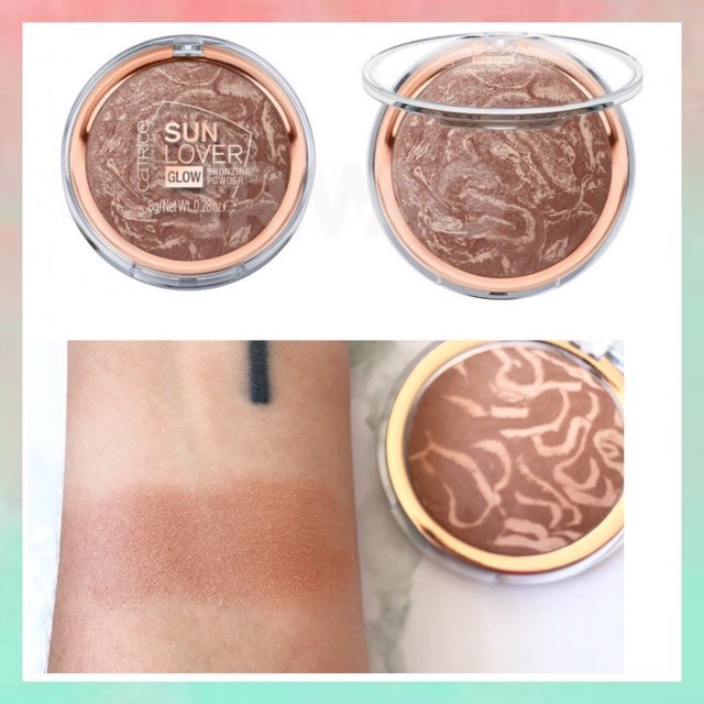 Phấn tạo khối Catrice Sun Lover Glow Bronzing Powde có nhũ bắt sáng