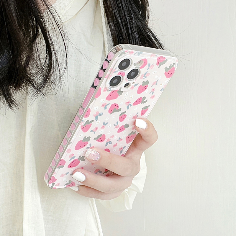 Ốp điện thoại in hình dâu tình yêu 2 mặt chống rớt cho iPhone 12 Pro Max 12Pro 12 Mini iPhone SE2020 11Pro Max 11Pro | BigBuy360 - bigbuy360.vn