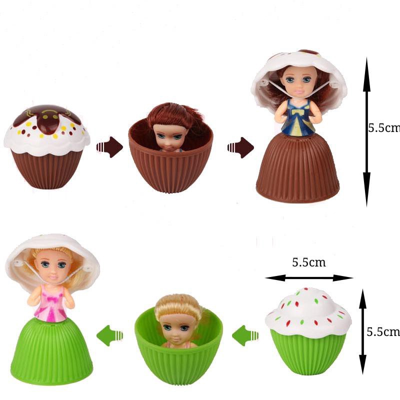 Cupcakes ngạc nhiên hương thơm búp bê công chúa đảo ngược bánh chuyển đổi thành một con búp bê mini 