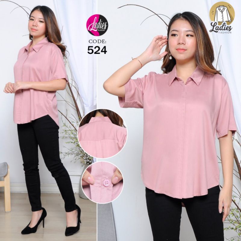 Áo Sơ Mi Nữ Ngắn Tay Van Đôi (Nút Bên Trong) - 524