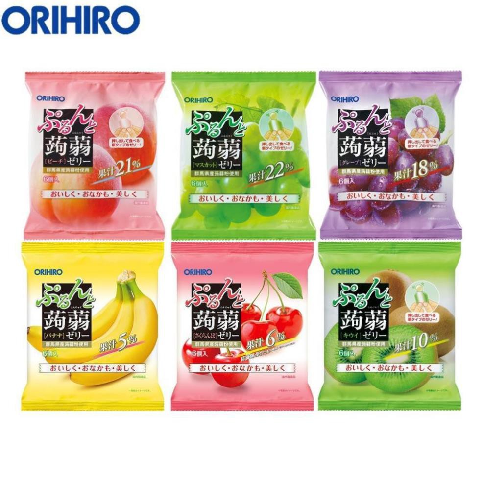 Thạch Hoa Quả Orihio Nhiều Vị (20g x 6) Nhật Bản, Thạch Trái Cây Nhật Bản [HSD10/2022]