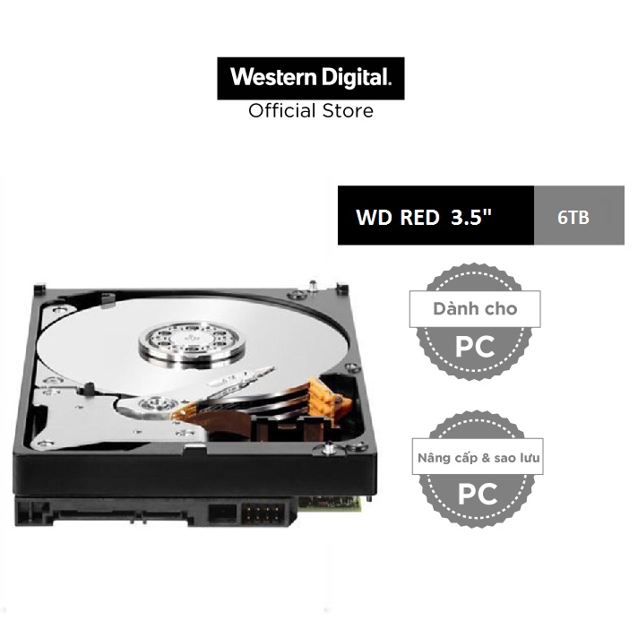 Ổ cứng gắn trong DESKTOP WD Red 6TB, 3.5, SATA 3 - WD60EFAX