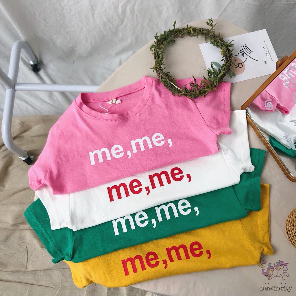 Áo Thun Tay Ngắn In Chữ Phong Cách Thời Trang Hàn Quốc Cho Bé