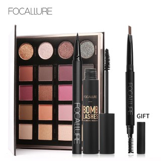 Bảng phấn FOCALLURE kèm bút kẻ mắt/mascara
