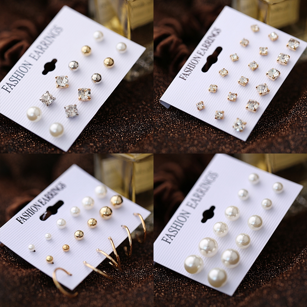 Bộ khuyên tai nhiều kiểu dáng thời trang cho nữ