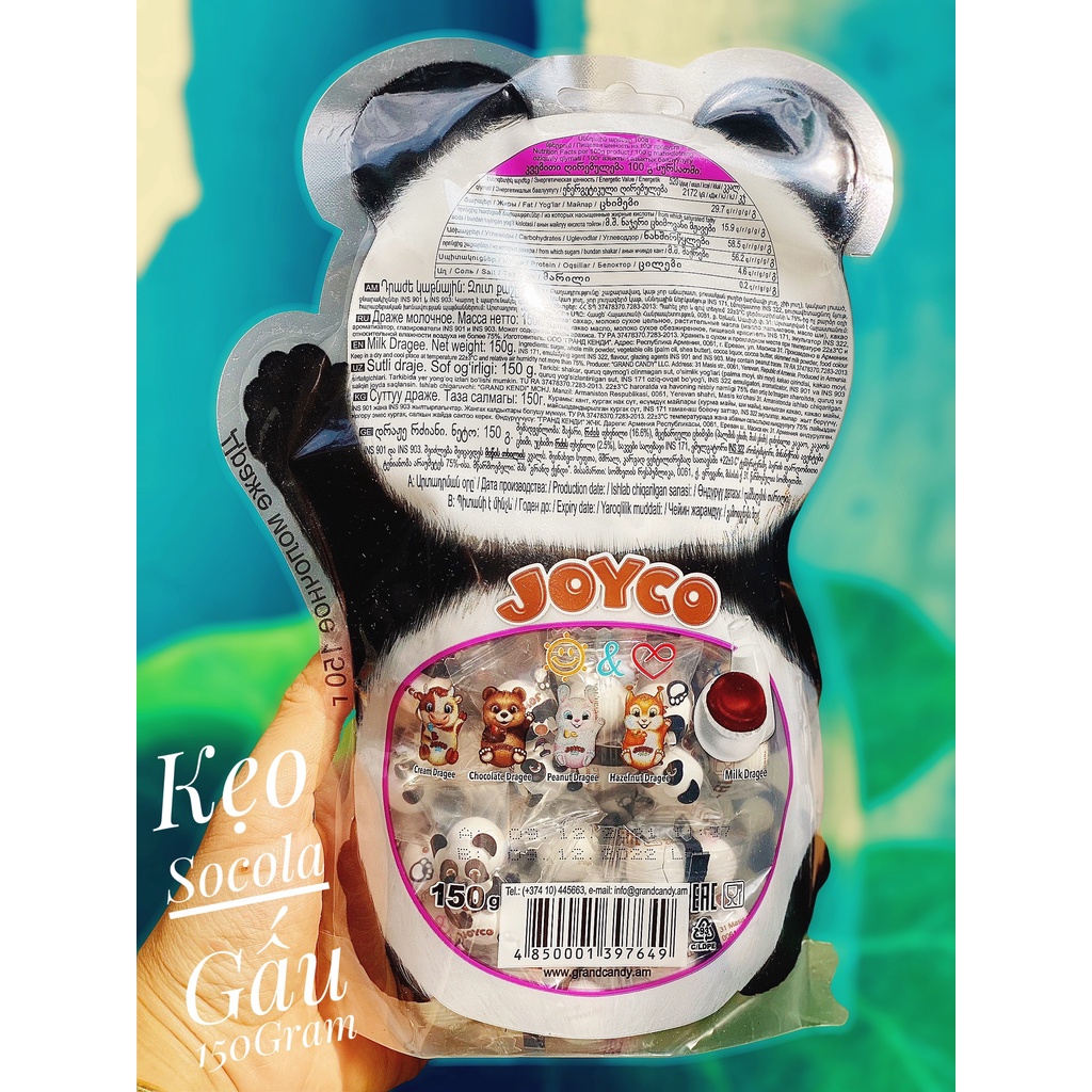 Kẹo Sô cô la gấu trúc Nga ⚡ GIÁ TỐT NHẤT ⚡ Kẹo chocolate Panda siêu ngon thương hiệu Joyco từ Nga Gói 150gr
