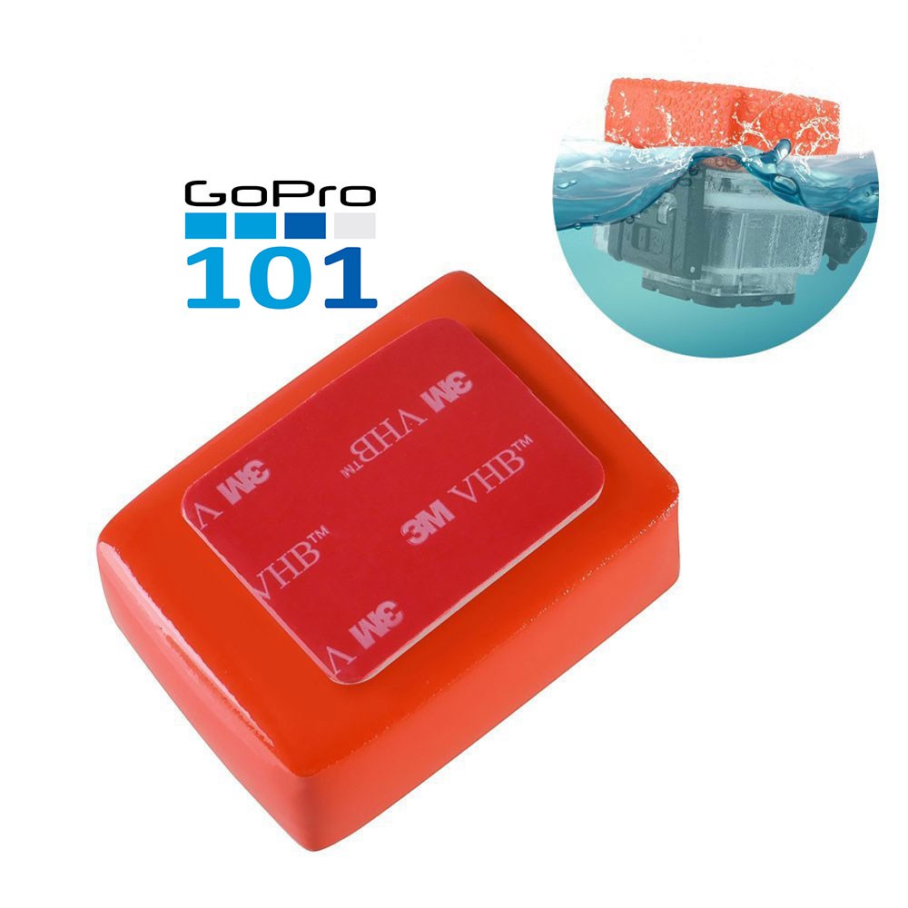 Phao xốp Floaty kèm keo cho GoPro - Phao dán mặt lưng chống chìm cho các loại Yi action, Osmo action - GoPro101