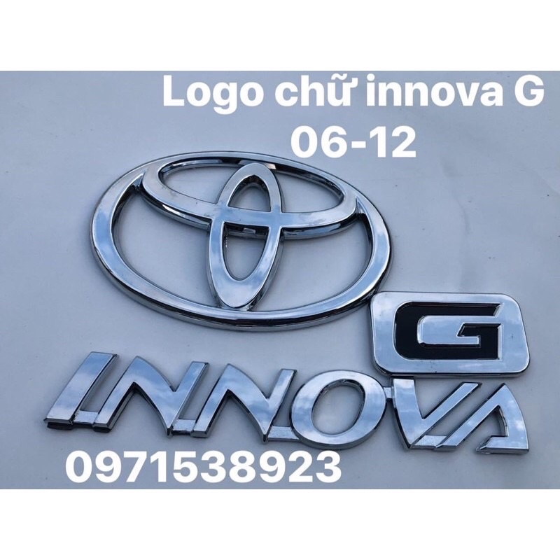 Logo chữ nổi TOYOTA INNOVA 2.0 G E dán đuôi xe