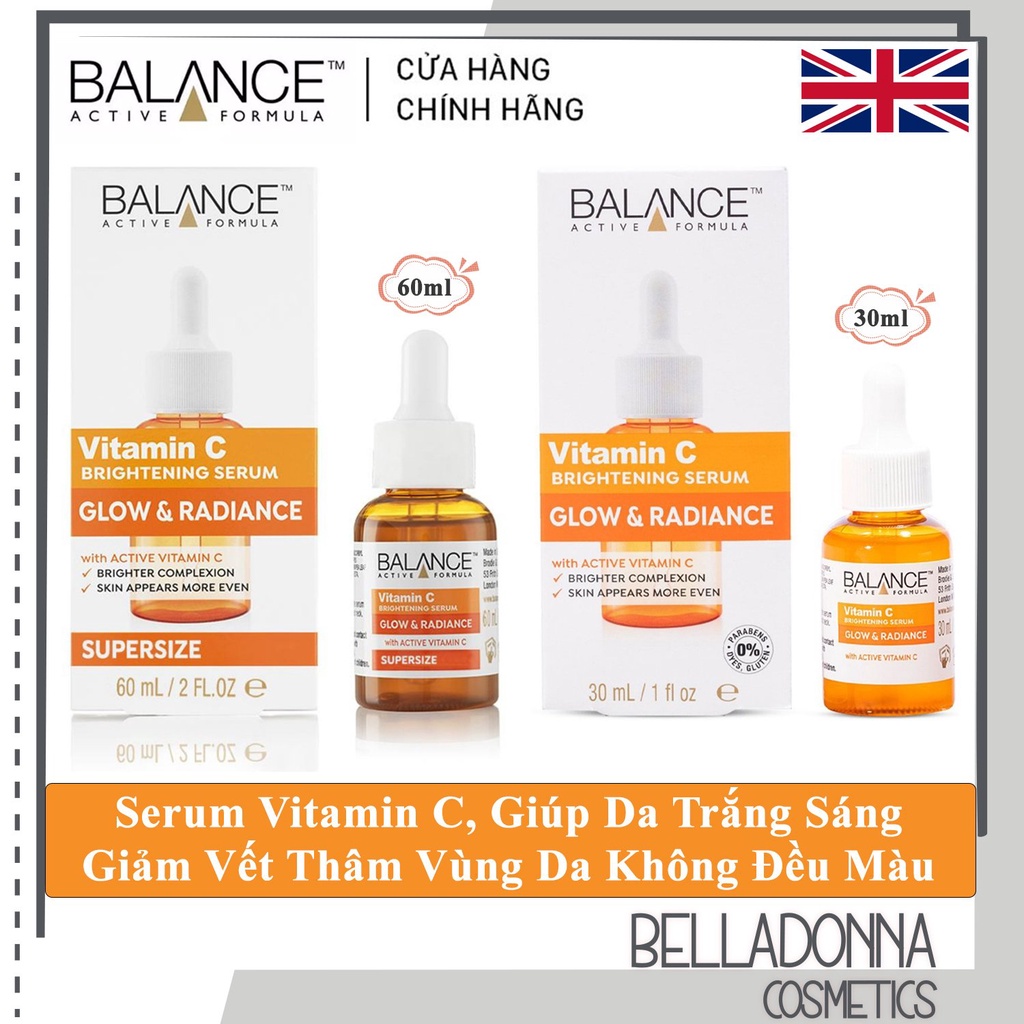[CHÍNH HÃNG] Tinh Chất Dưỡng Trắng Da, Giảm Thâm Nám Balance Vitamin C Brightening Serum Glow &amp; Radiance